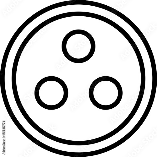 Minimalistic round wooden deadeye three holes outline icon