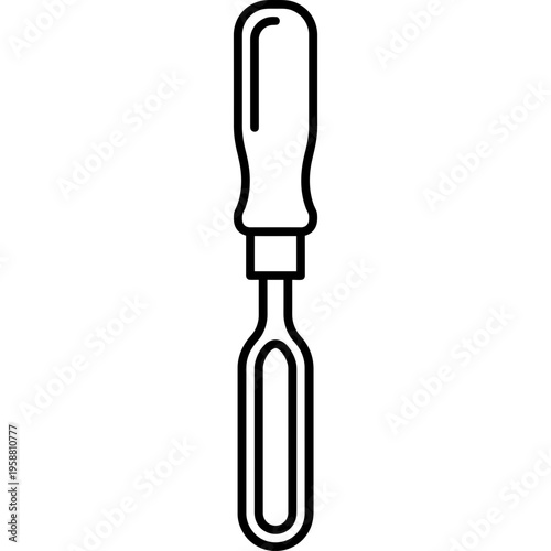 Minimalistic U-shaped wood carving gouge outline icon