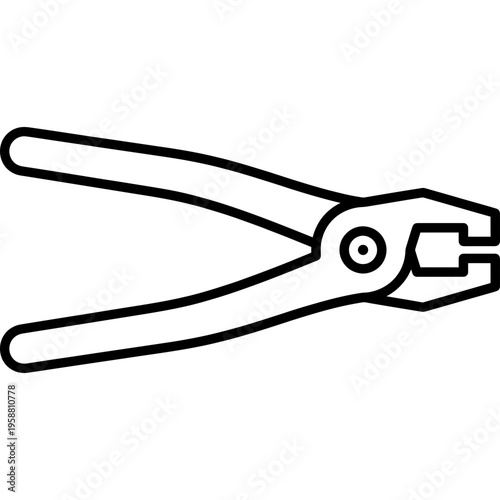 Minimalistic bookbinding band nipping pliers outline icon