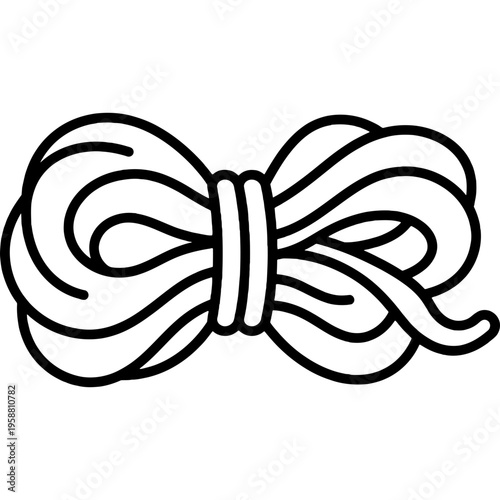 Minimalistic bundle of dyed wool roving outline icon