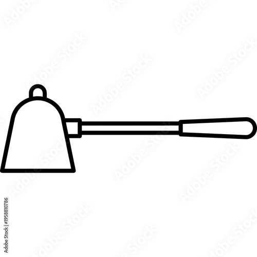 Minimalistic bell-shaped candle snuffer outline icon