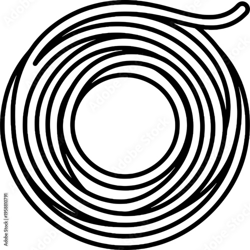 Minimalistic coiled natural cane strands outline icon