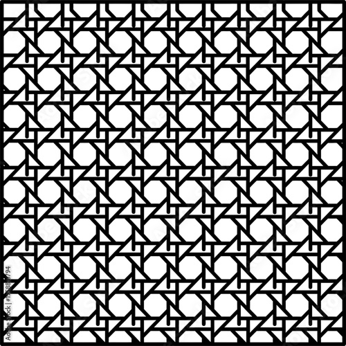 Minimalistic pre-woven cane webbing mesh outline icon