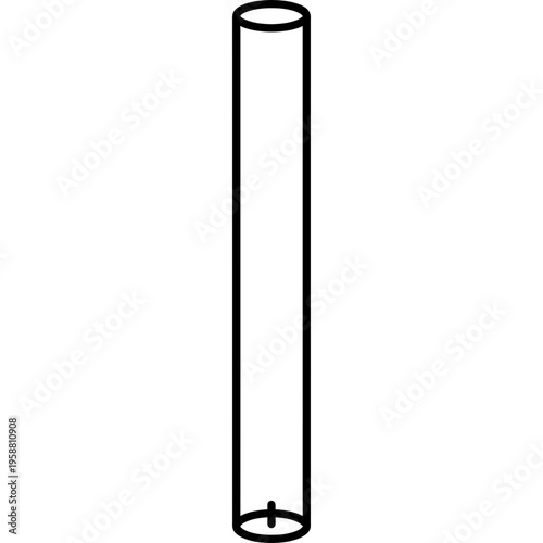 Minimalistic tall thin taper candle mold outline icon