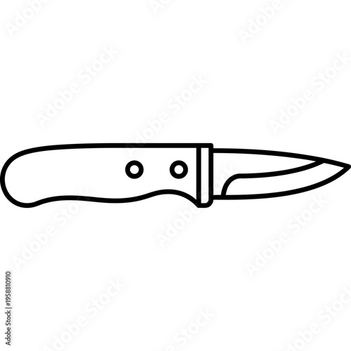 Minimalistic fixed blade whittling knife outline icon
