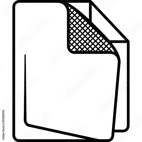 Minimalistic graphite transfer tracing paper outline icon