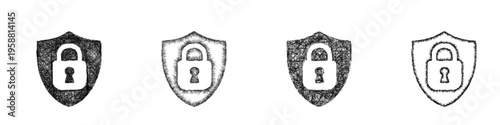 Sketch security lock icon icon design set