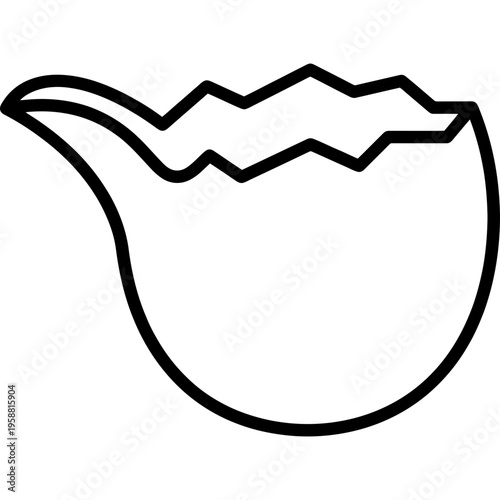 Minimalistic egg yolk separator shell half outline icon