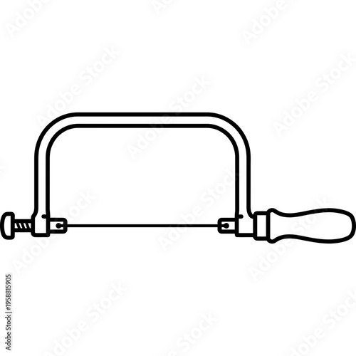 Minimalistic coping saw with thin blade outline icon