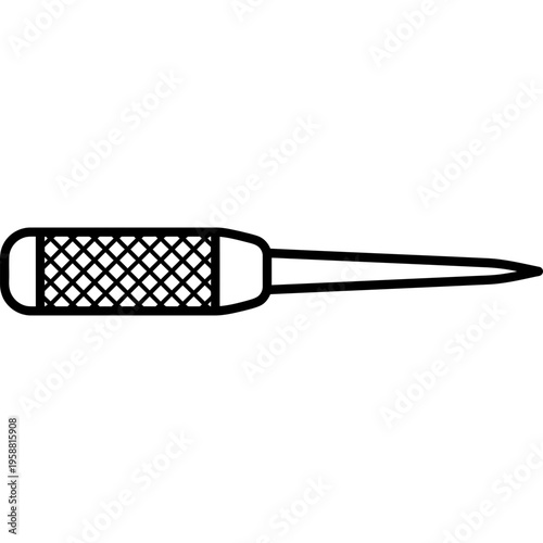 Minimalistic fly tying dubbing needle bodkin outline icon
