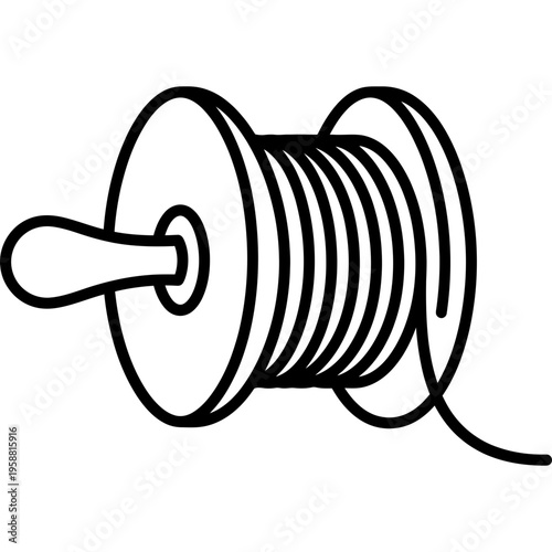 Minimalistic falconry creance training line outline icon