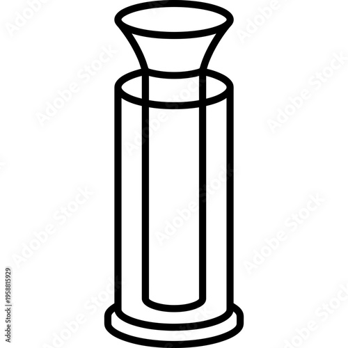 Minimalistic fly tying hair stacker tube outline icon