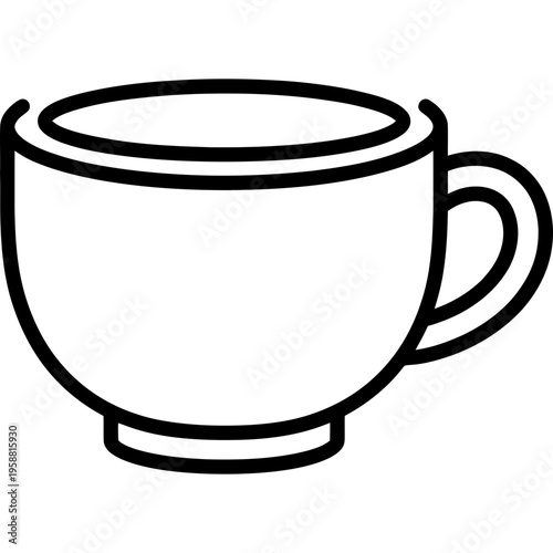 Minimalistic small cup of red bole size outline icon