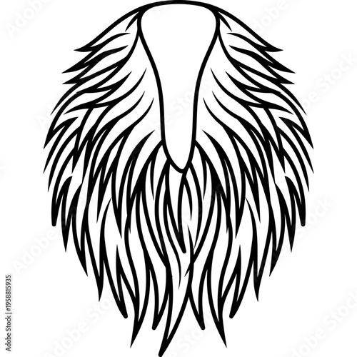 Minimalistic rooster hackle cape feather skin outline icon