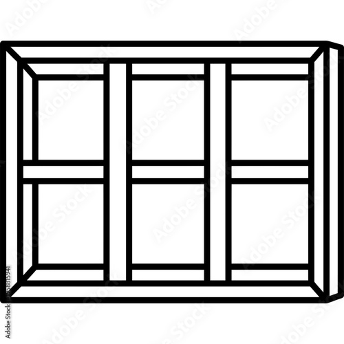 Minimalistic cradled wooden painting panel outline icon