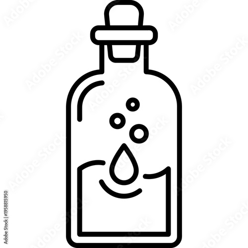 Minimalistic perfume fixative base bottle outline icon