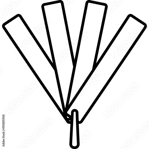 Minimalistic perfume testing scent strips outline icon