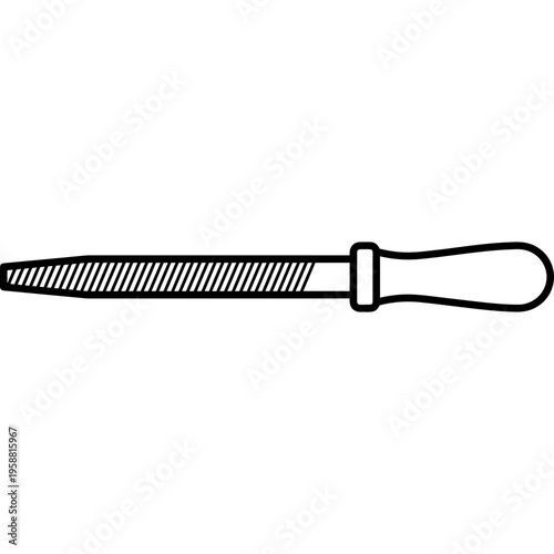 Minimalistic fine file for type width justification outline icon