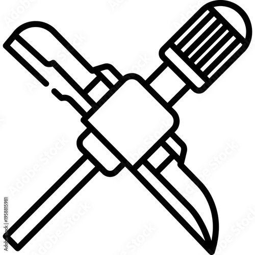 Minimalistic adjustable pipe bowl reamer outline icon