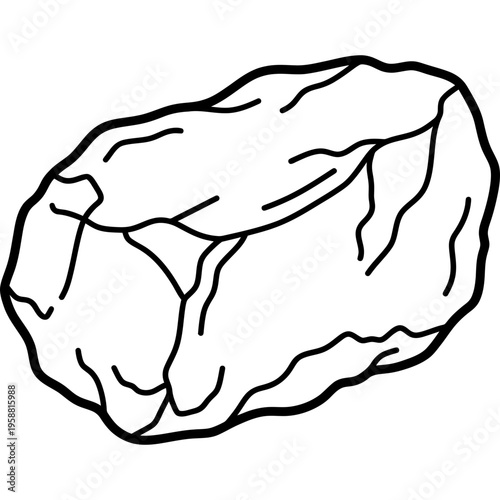 Minimalistic raw meerschaum carving block outline icon