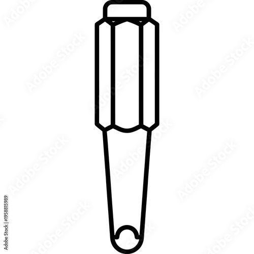 Minimalistic nail set punch with cupped tip outline icon
