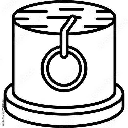 Minimalistic round falconry perch block outline icon