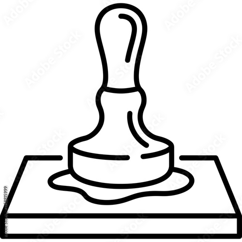 Minimalistic glass muller grinding stone on slab outline icon