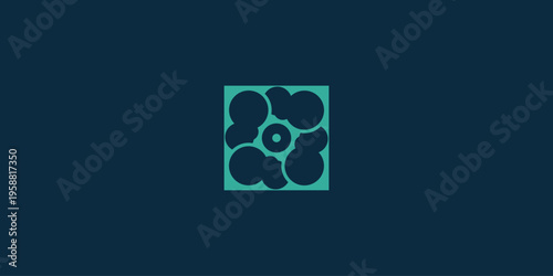 Simple green clover logo design premium vector