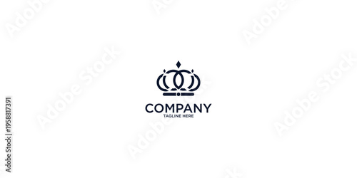 Simple royal king crown logo design premium vector