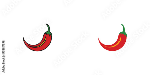 Unique hot chili logo design premium vector