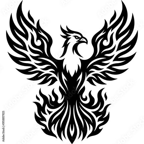 Minimalistic phoenix bird logo emblem vector