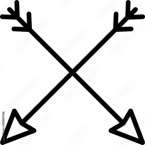 Minimalistic crossed arrows outline icon vector