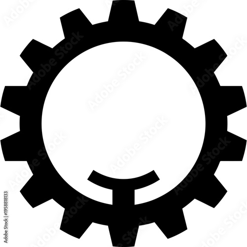 Minimalistic gear cog wheel solid silhouette vector
