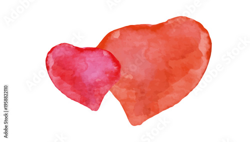Colorful hearts in a watercolor style, symbolizing love and affection.