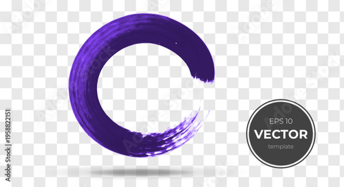 Abstract purple brush stroke design on a transparent background.
