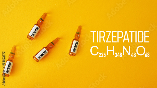 Obraz na płótnie Tirzepatide medication concept for diabetes and weight management, modern inject