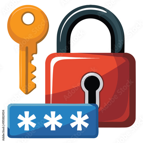 Secure access icon in flat vector illustration style perfect for privacy control themes and digital safety concepts