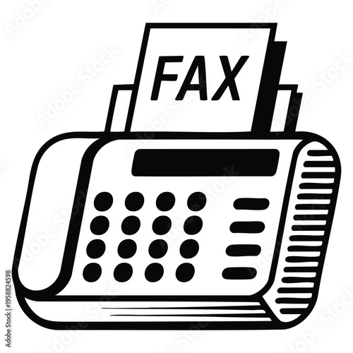 Simple fax icon facsimile icon vector illustration isolated communication device symbol suitable for office business and document transmission design