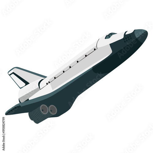 Space symbol space shuttle icon in monochrome style isolated on white background suitable for astronomy rocket science and exploration themed artwork