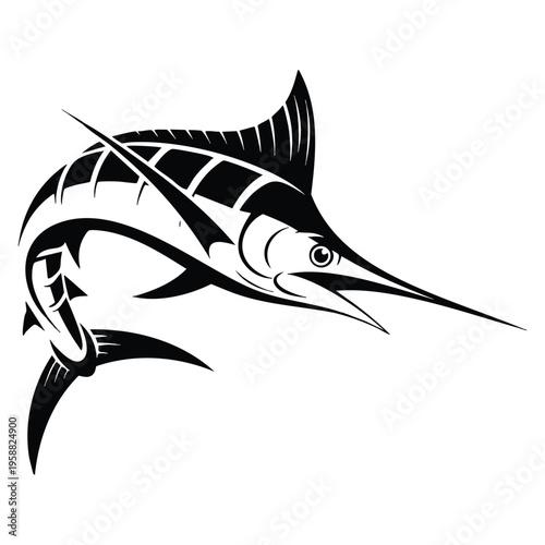 Transparent background Blue Marlin fish design suitable for fishing branding marine sport logos ocean decor and aquatic themed creative illustrations