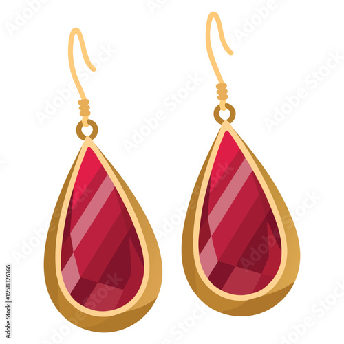 Vector illustration gemstone earrings isolated suitable for luxury jewelry fashion accessory branding boutique design and elegant gift concept