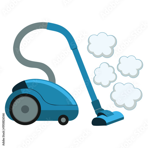 Vector illustration of broken vacuum cleaner home appliance ideal for maintenance repair service concept damaged household equipment themed artwork