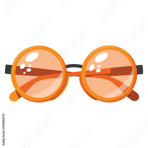 Vector illustration of classic round glasses ideal for eyewear fashion retro accessory optical shop and style themed designs