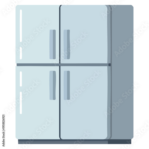 Vector illustration of fridge in perspective isolated on white perfect for kitchen appliance food storage and household interior themes