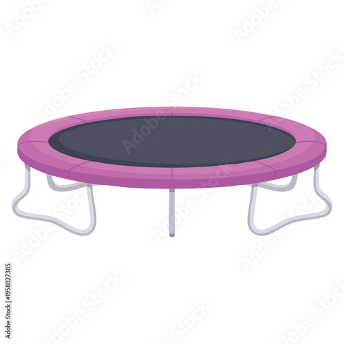 Vector illustration of recreational trampoline equipment suitable for sport fitness gym playground activity and leisure concept design
