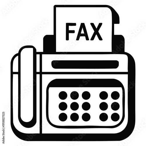 Vector illustration of simple fax icon facsimile icon isolated communication device symbol for office business and document sending design