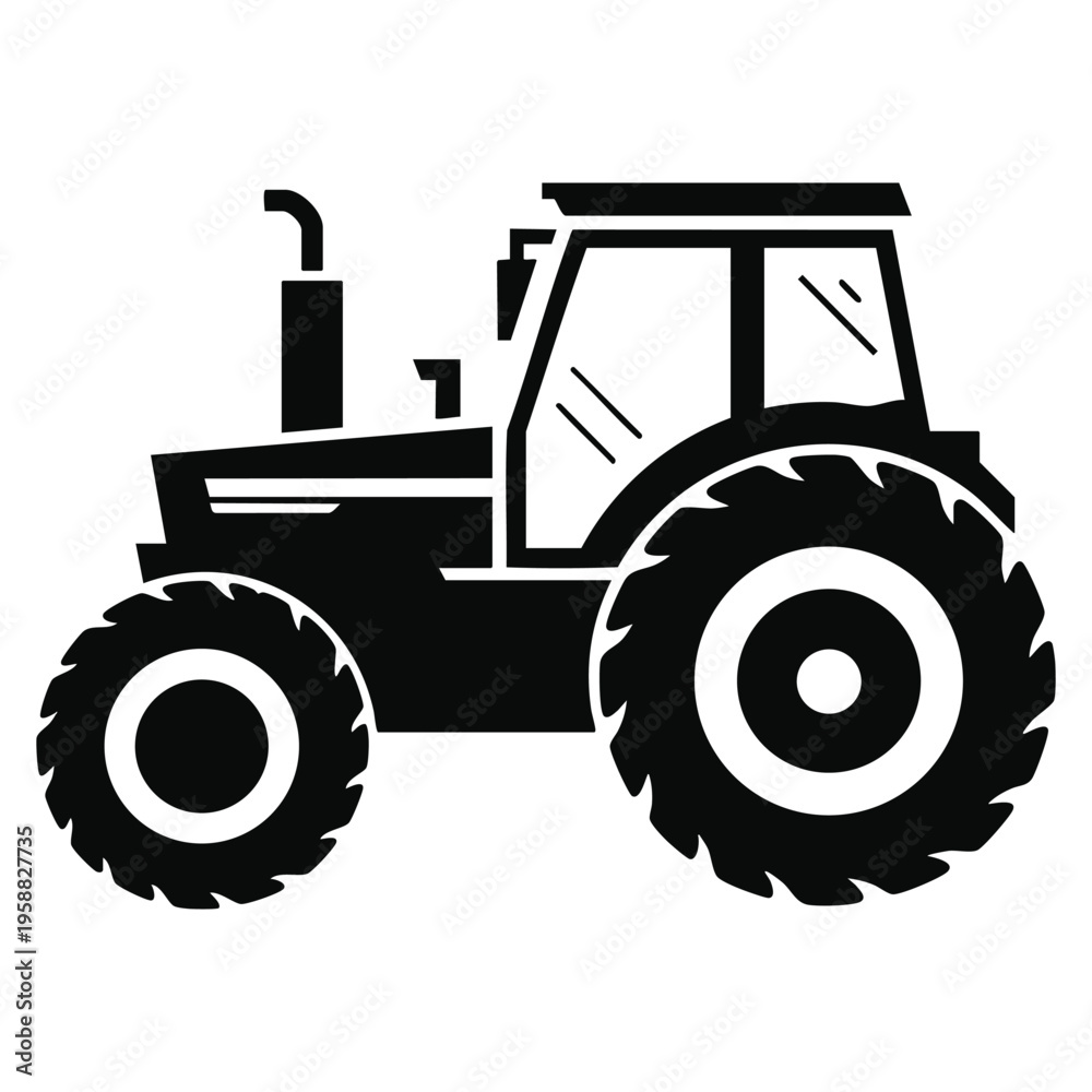 Obraz premium Vector illustration of tractor symbol ideal for agriculture farming equipment rural landscape industry and harvest related design themes