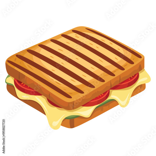 Vector illustration of toast suitable for kitchen decor cafe menu sticker print and breakfast food themed artwork