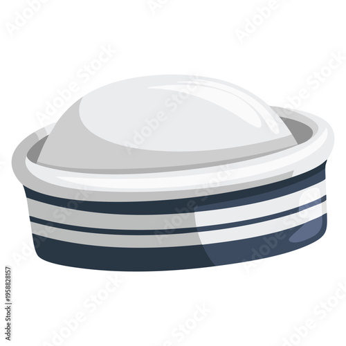Vector illustration sailor hat sea nautical element suitable for maritime theme captain costume ocean decoration beach party and sailing concept design
