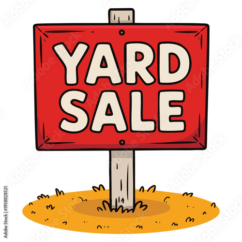 Vector illustration yard sale sign isolated suitable for garage sale advertisement retail event promotion marketing concept and neighborhood marketplace design